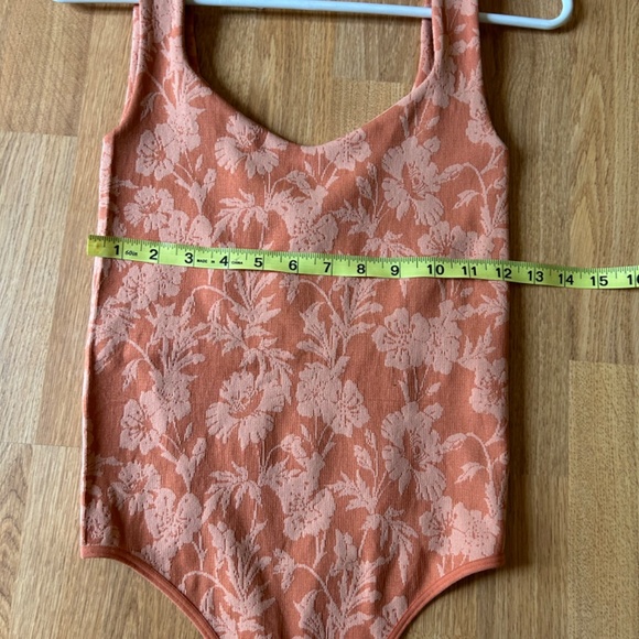 Free People Clean Lines Bodysuit-Orange - Picture 3 of 5